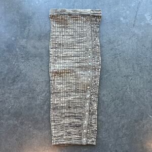 Vintage Y2K House of Harlow 1960 Neutral Beige Button Maxi Ribbed Knit Skirt S